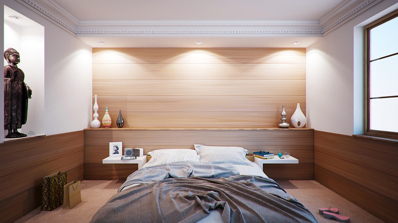 Warm wit licht 's ochtends in slaapkamer LED-verlichting. Warm wit licht 's ochtends in slaapkamer LED-verlichting.